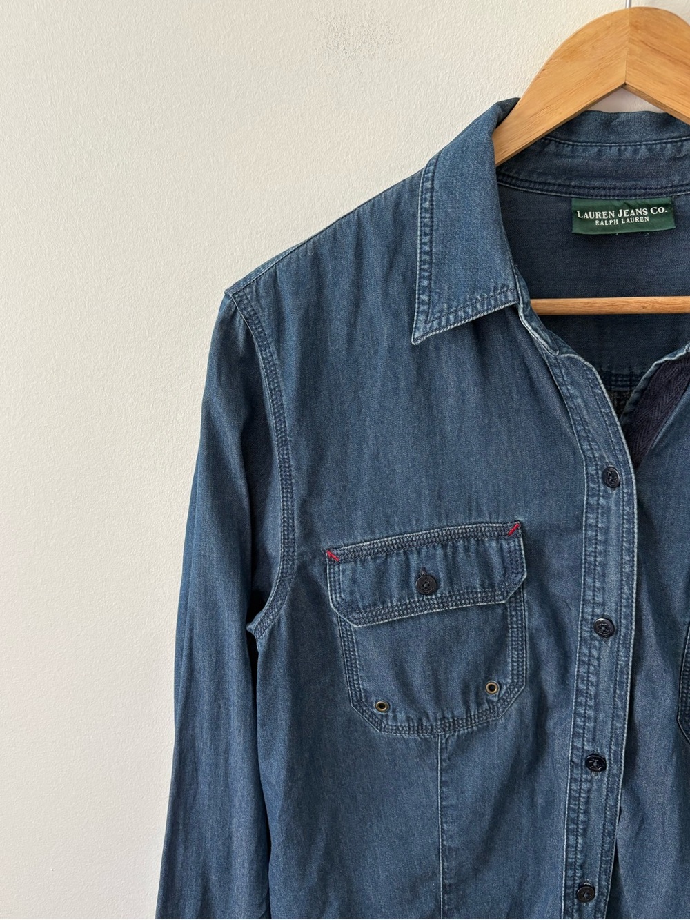 Vintage Lauren Jeans Co. Ralph Lauren Denim Shirt Western Classic Quiet Luxury - Picture 3 of 9